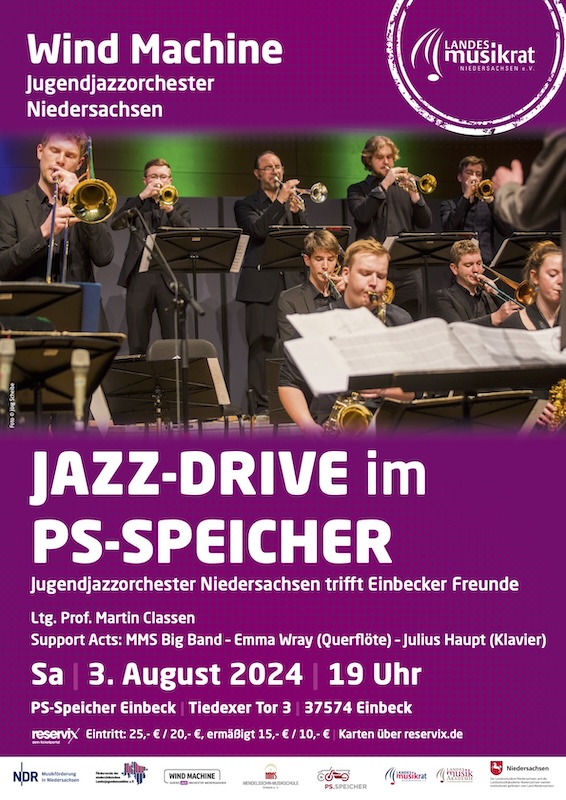 JAZZ-DRIVE im PS.SPEICHER – Jugendjazzorchester Niedersachsen trifft Einbecker Freunde